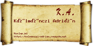 Kálmánczi Adrián névjegykártya